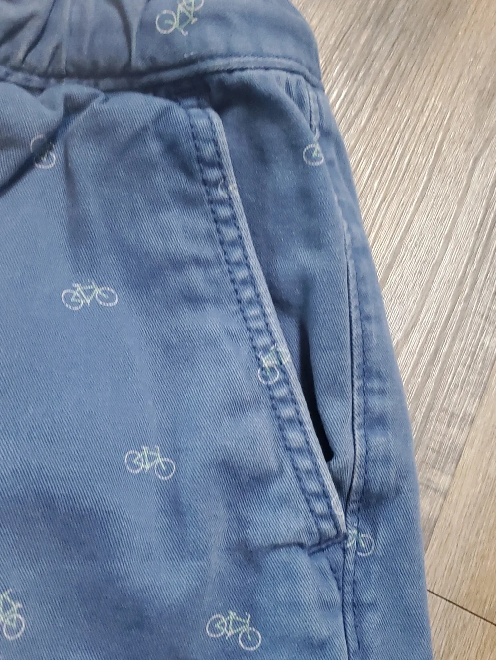 Abercrombie & Fitch Navy Bicycle-Print Drawstring Hybrid Shorts